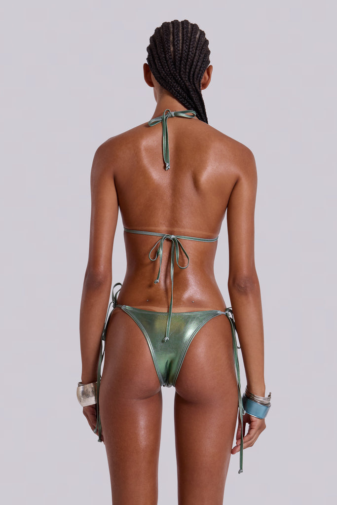 Veluna Metallic Low Rise Bikini Bottoms