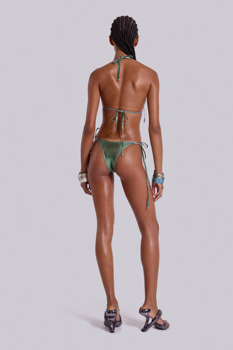 Veluna Metallic Low Rise Bikini Bottoms