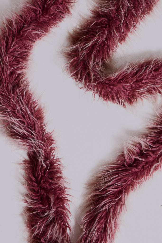 Leonie Faux Mongolian Fur Scarf in Quartz