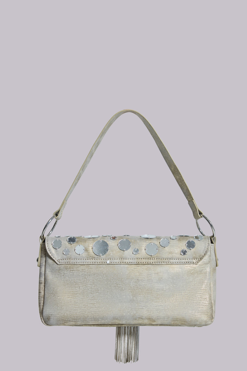 Chara Metallic Mirror Shoulder Bag