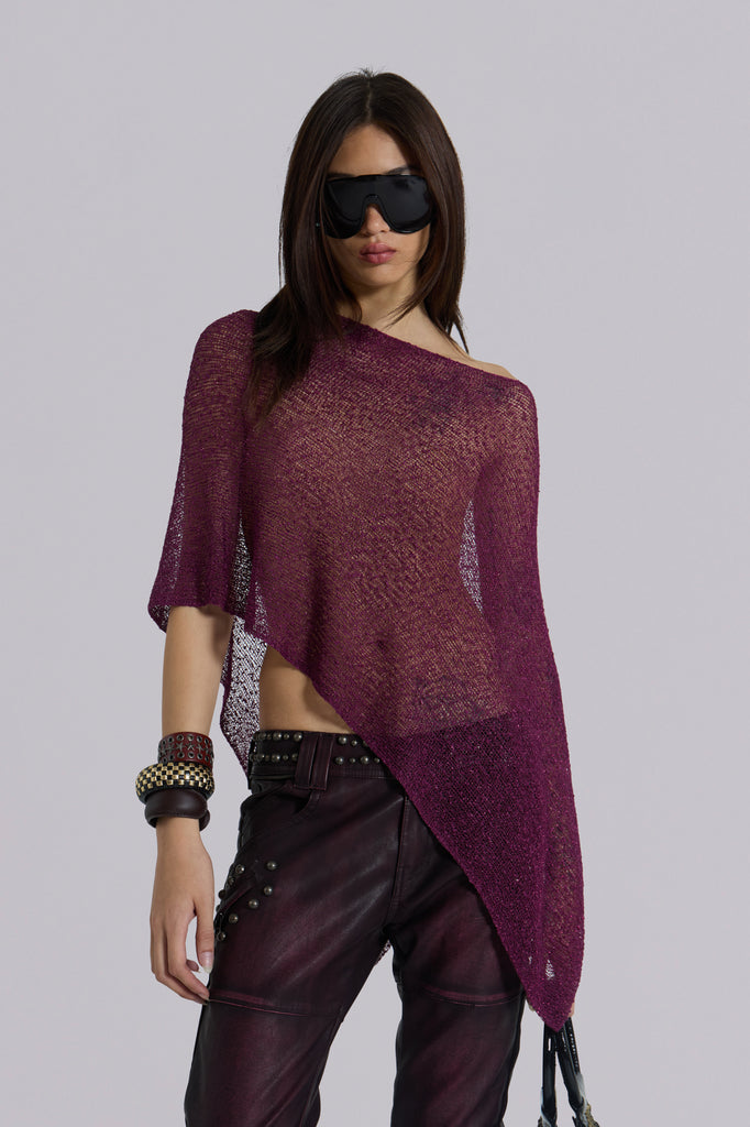 Infinity Multiway Knit Cape in Wine