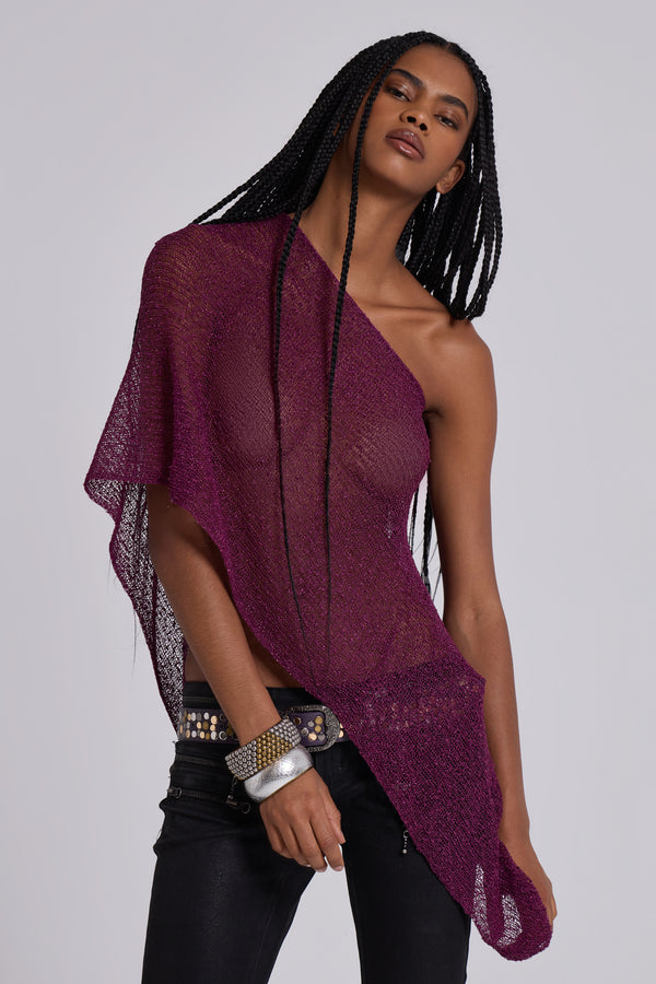 Infinity Multiway Knit Cape in Wine