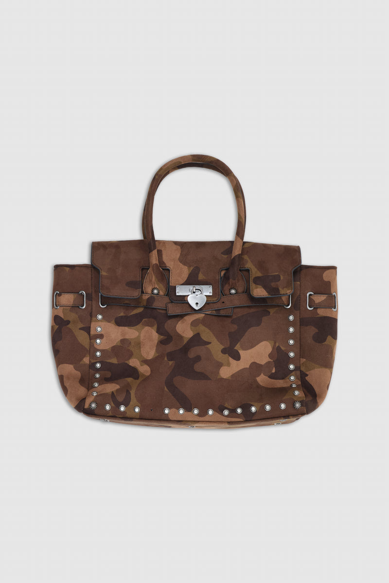 Camo PU Suede Bag