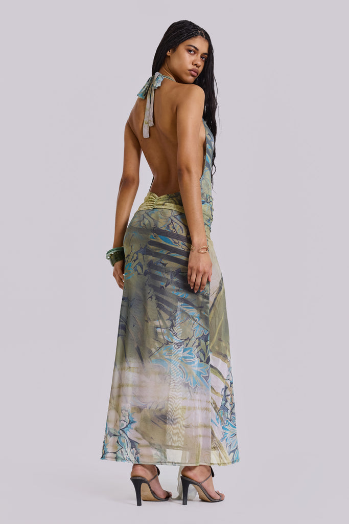 cindy plunge maxi dress in green Shop Cindy Plunge Maxi Dress In Green | Jaded London