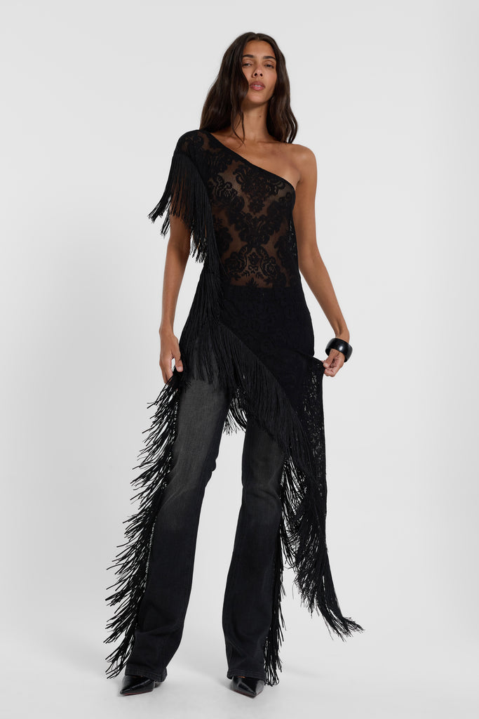 Vivienne Lace Fringe Dress | Jaded London | Clothing
