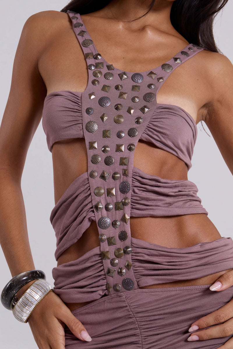 Hadassa Cut-Out Hand-Beaded Maxi Dress