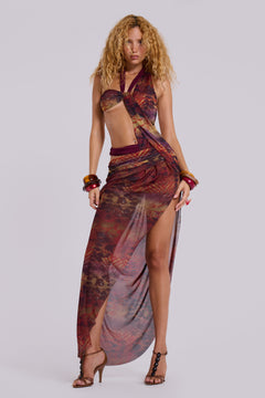 Sonora Asymmetric Maxi Dress - UK 10 / Brown
