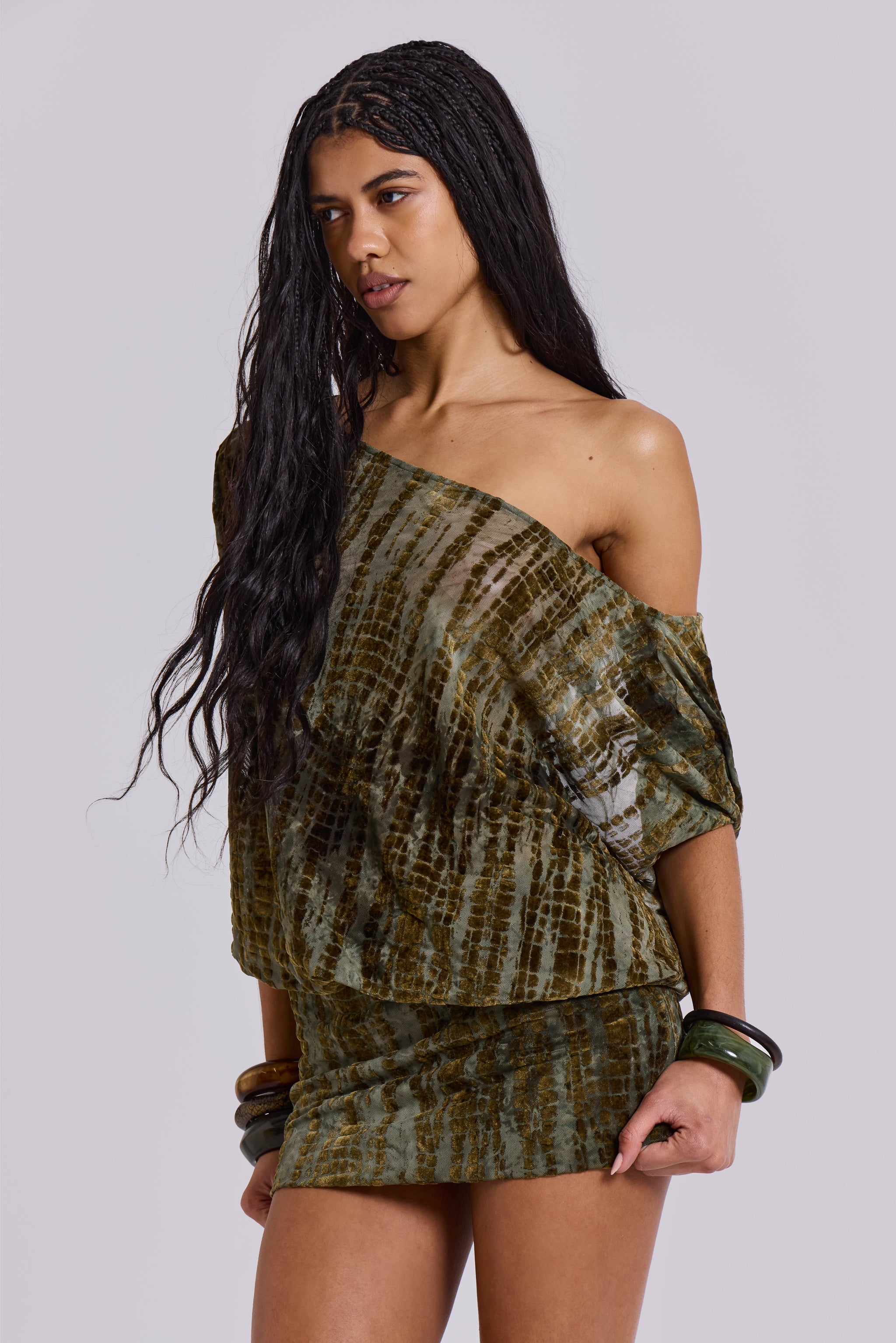 Ophidian Devore Backless Mini Dress