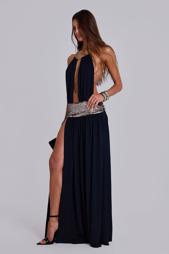 jaded london black sequin dress Sequin Asteria Top