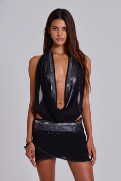 Lumae Embellished Mini dress - UK 16 / Grey