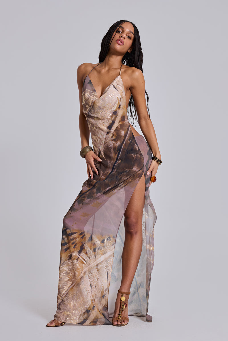 metallic cowl neck halter backless maxi dress boohoo Women's Metallic Cowl Maxi Dress - Silver