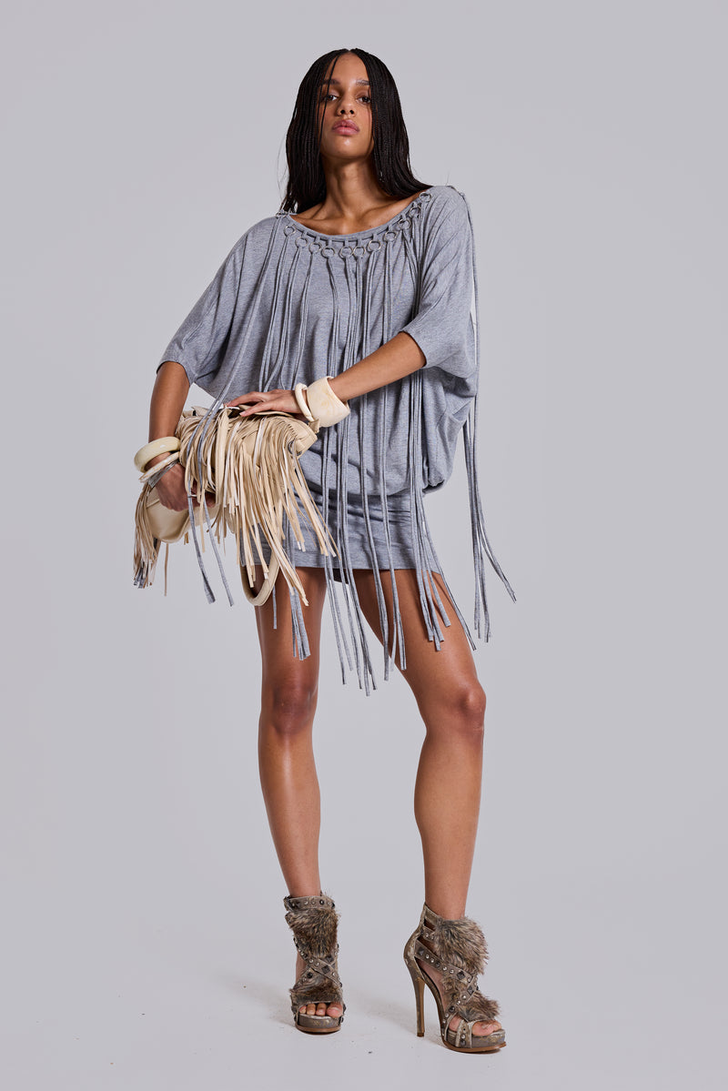 Ophidian Fringe Jersey Mini Dress | Jaded London | Clothing