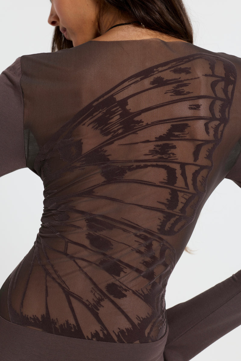 Butterfly Mesh Mini Dress