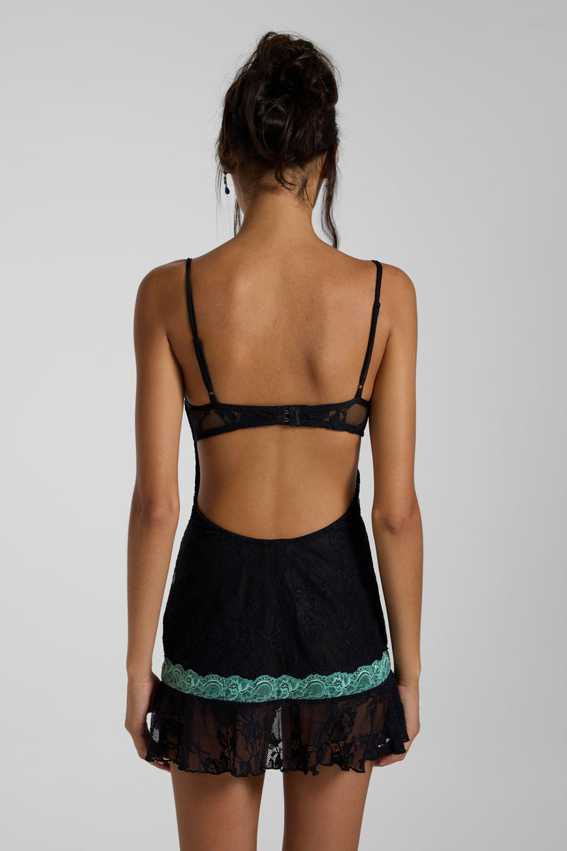 Lenia Backless Lace Mini Dress