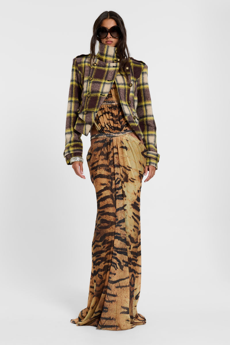 Saffra Cut Out Maxi Dress in Tiger