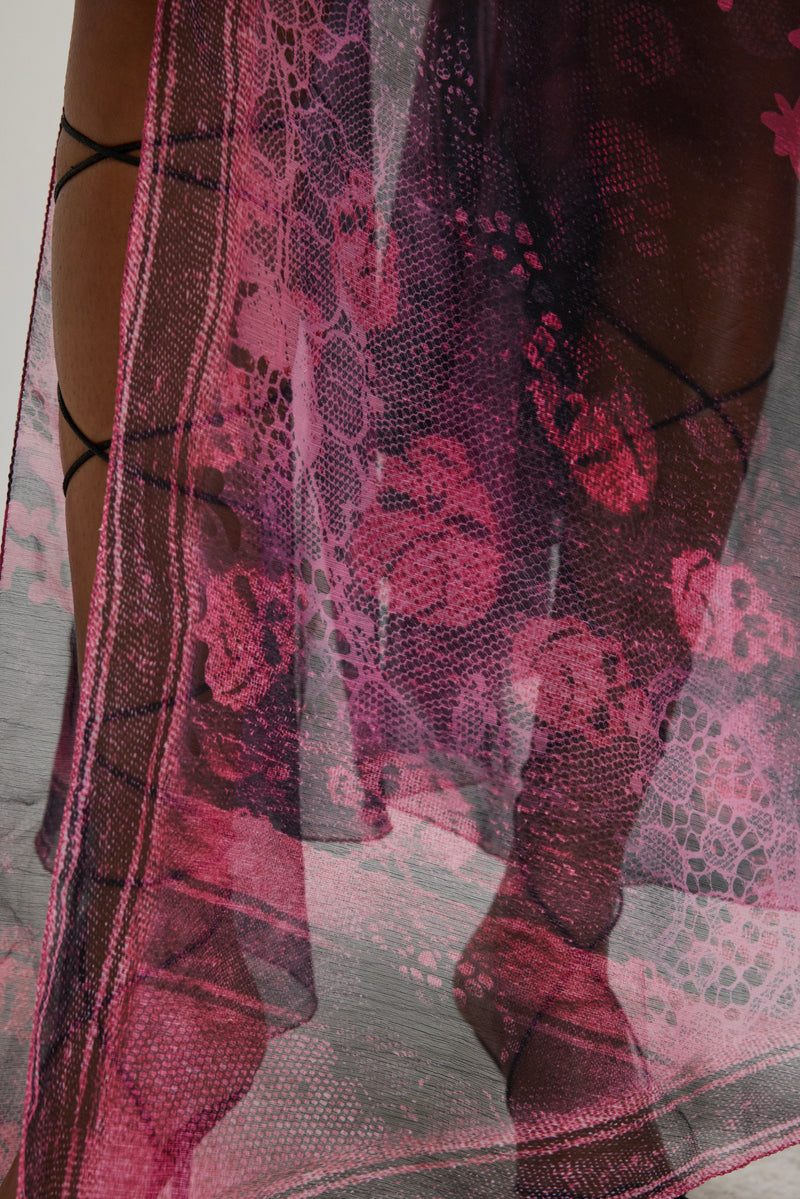 Rivon Backless Chiffon Scarf Dress