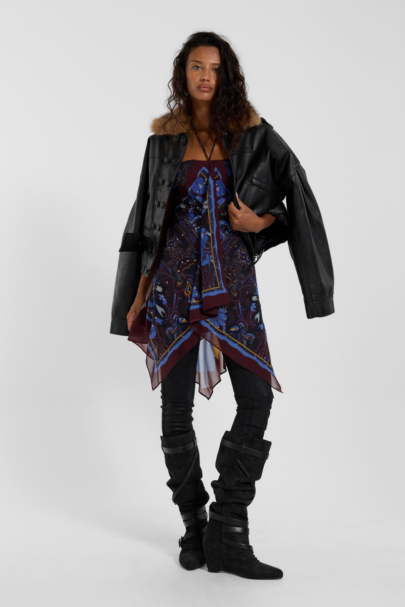 PU Biker Jacket with Belt