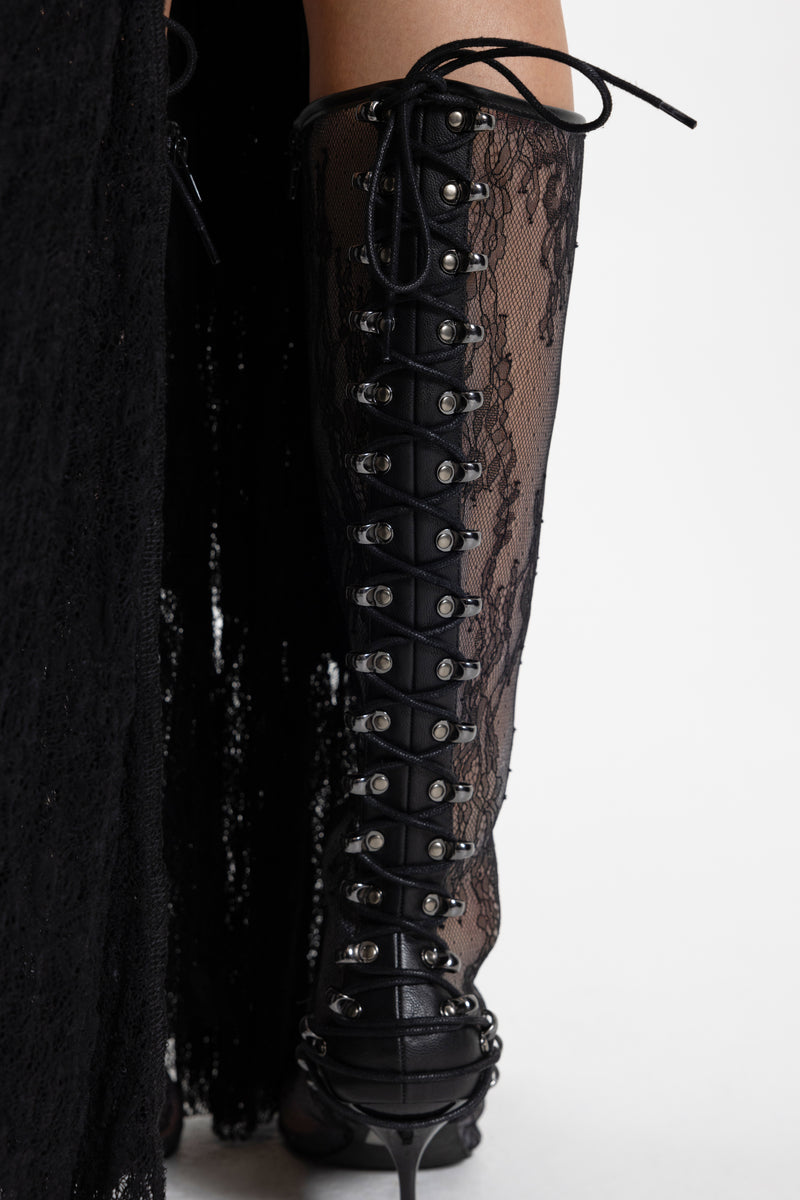 Coralie Lace Knee-high Boots