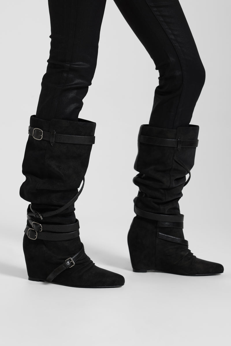 Vione Slouch Wedge Boots