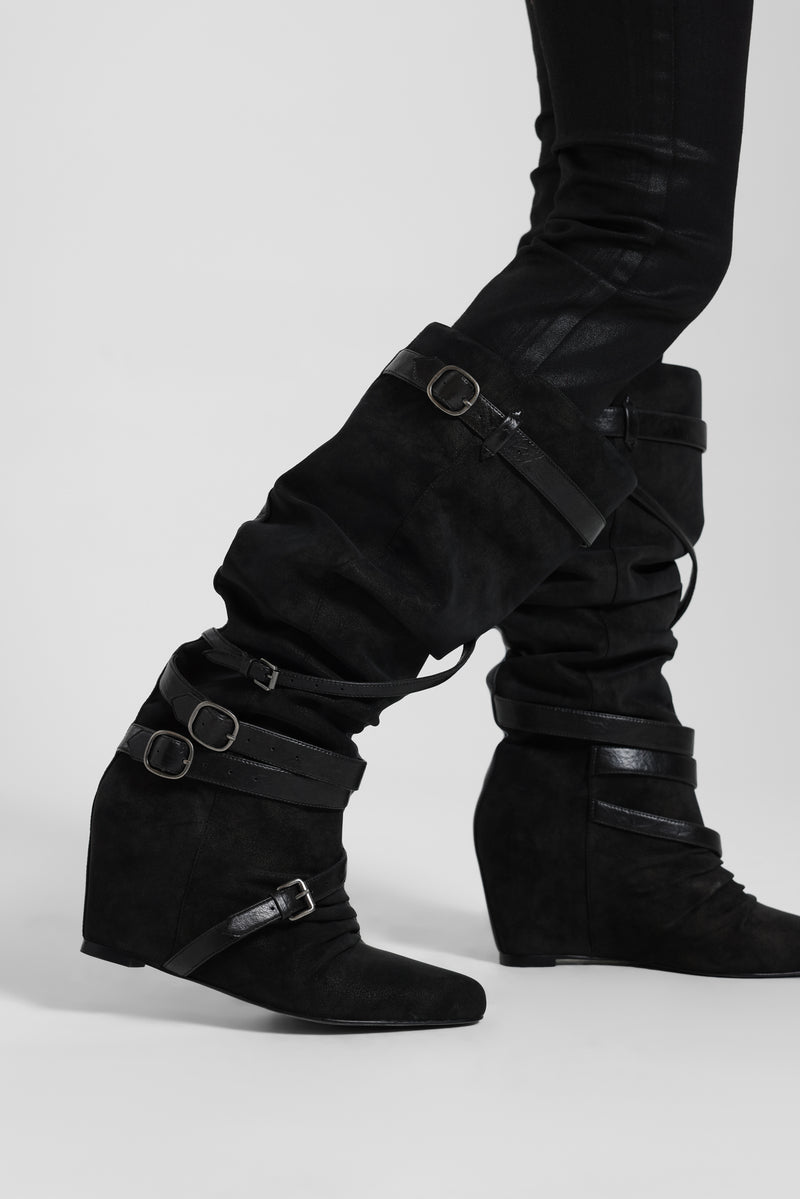 Vione Slouch Wedge Boots