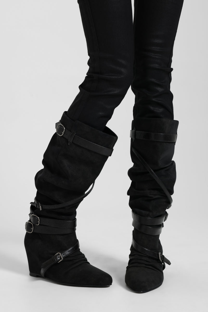 Vione Slouch Wedge Boots
