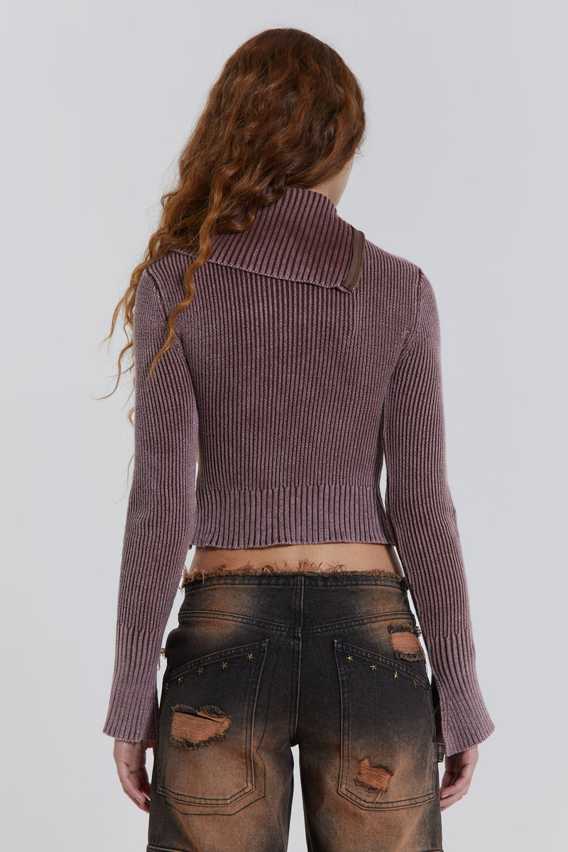 Gaia Knitted Asymmetric Top With Studs