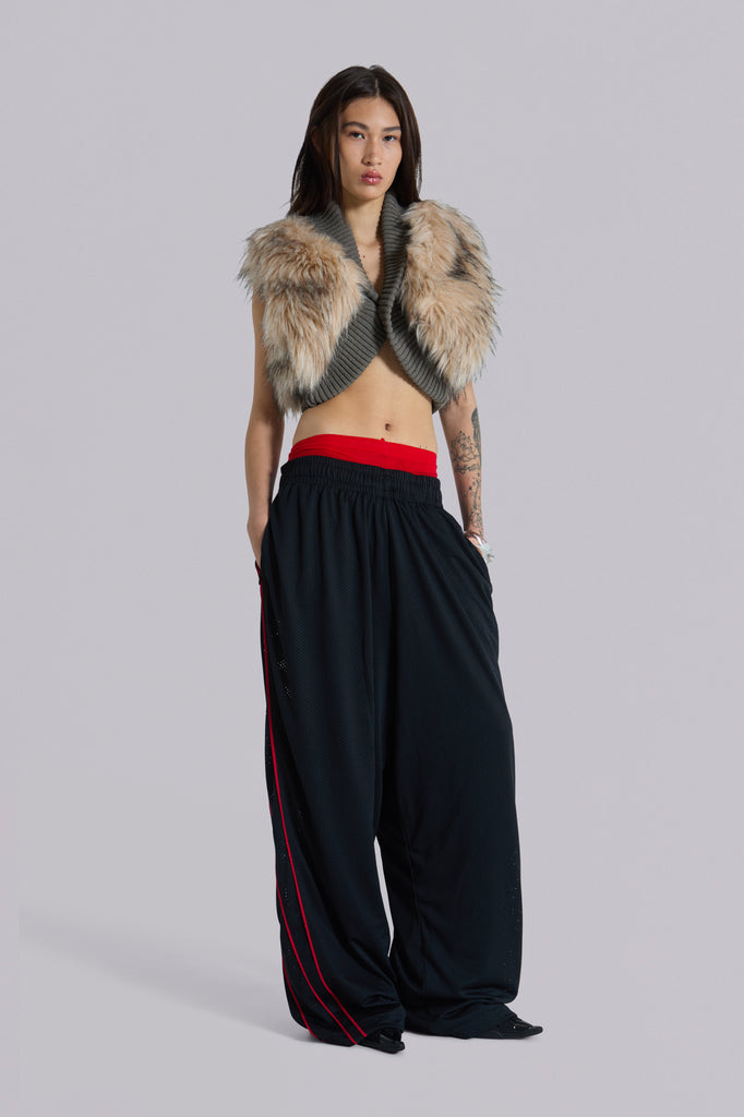 Meka Faux Fur Knit Shrug