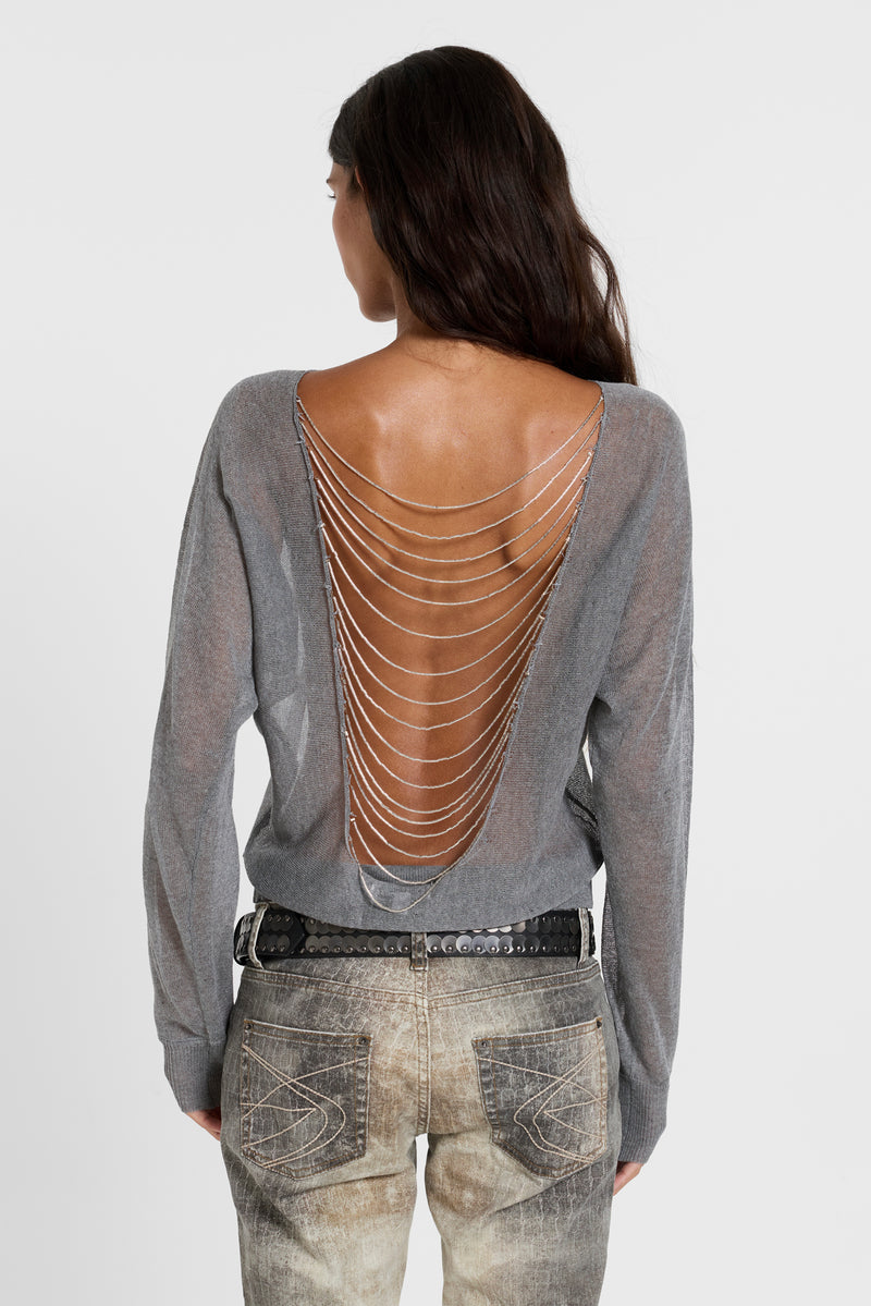 Carrie Beaded Sheer Knit