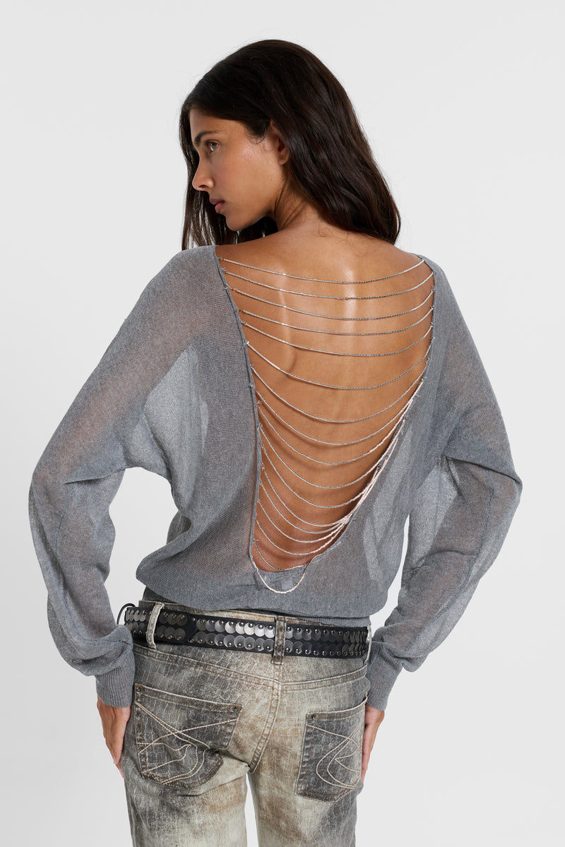 Carrie Beaded Sheer Knit