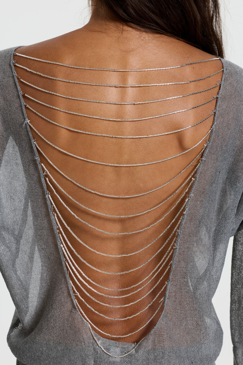 Carrie Beaded Sheer Knit