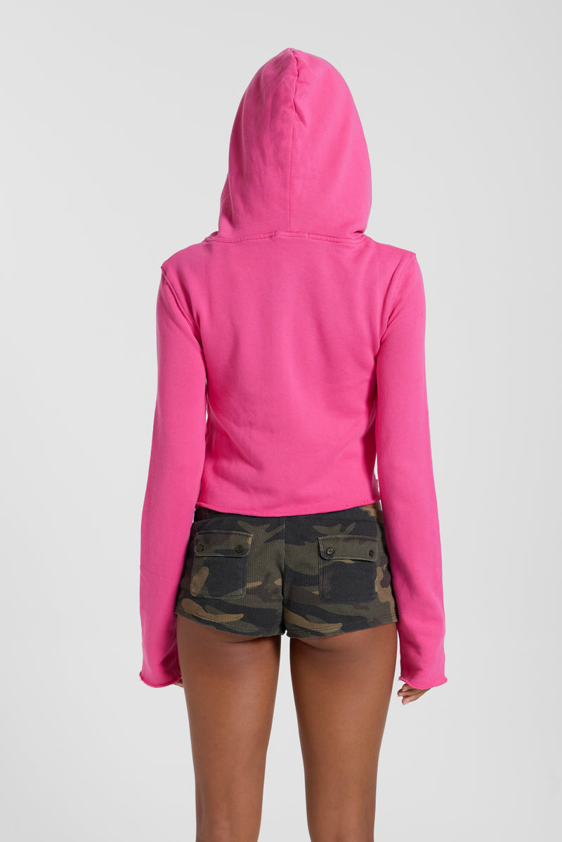 Cleo Zip Through Hoodie in Pink