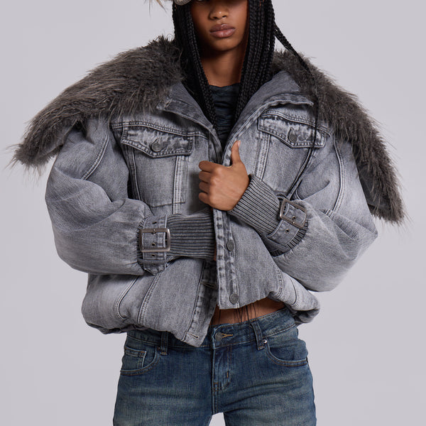 Alloy Denim Bomber Jacket | Jaded London | Clothing