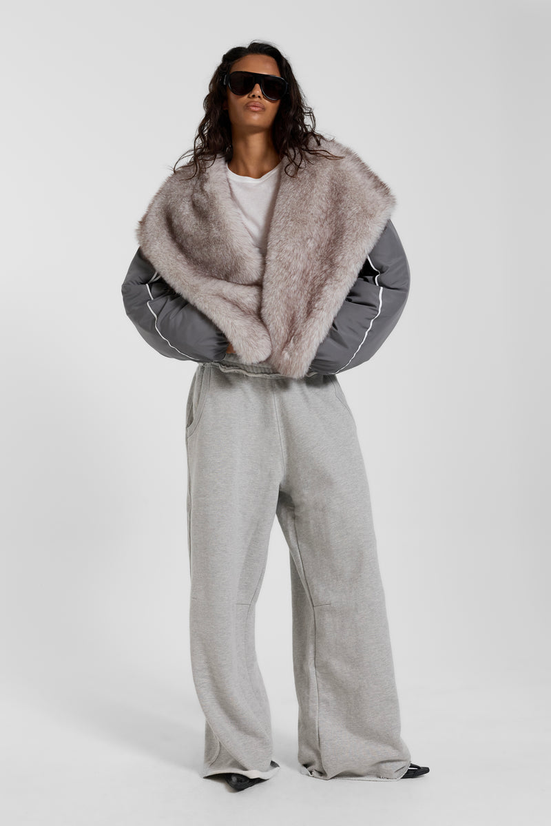 Vapor Fur Hood Bomber Jacket