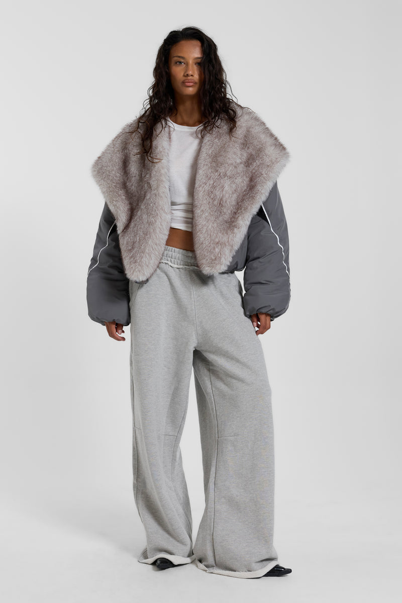 Grey Marl Baggy Monster Joggers