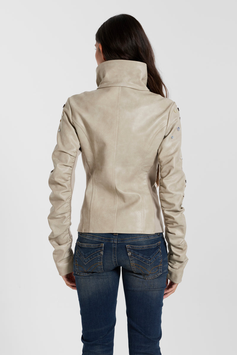 Presley Embellished PU Leather Jacket