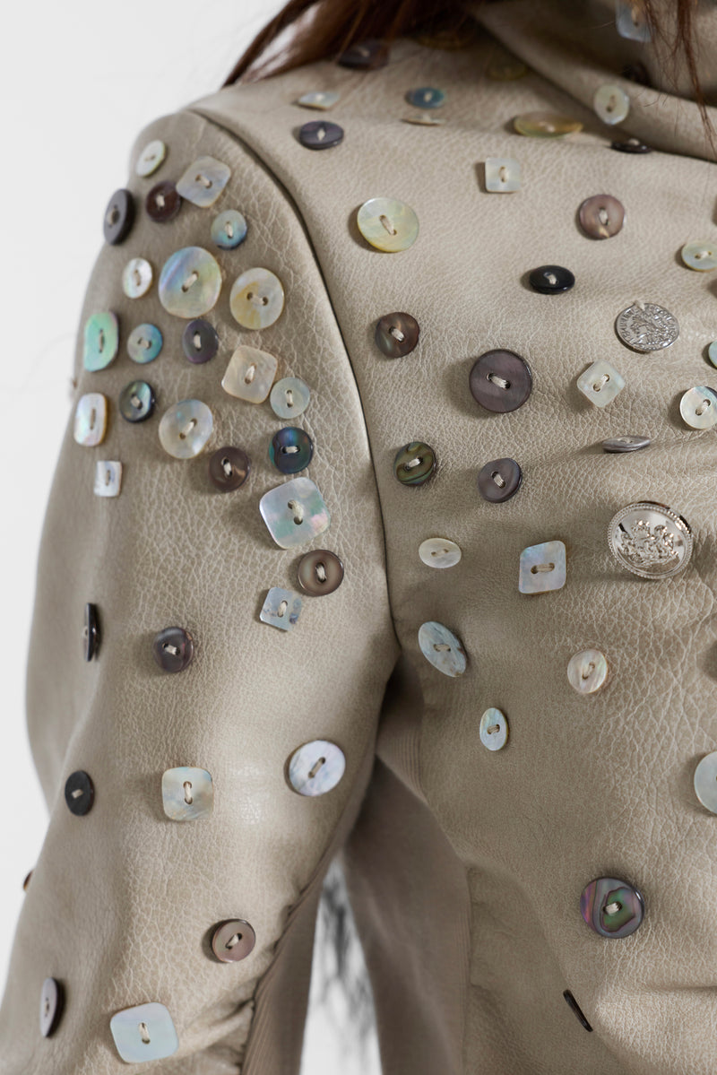Presley Embellished PU Leather Jacket