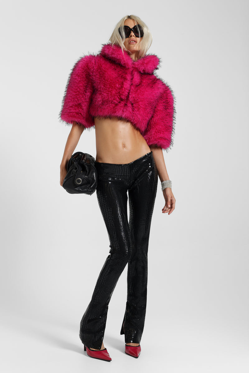 Avlon Faux Fur Crop Jacket
