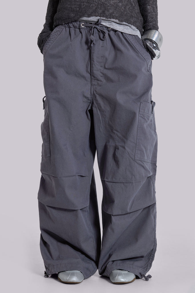 Vintage Grey Parachute Cargo Pants