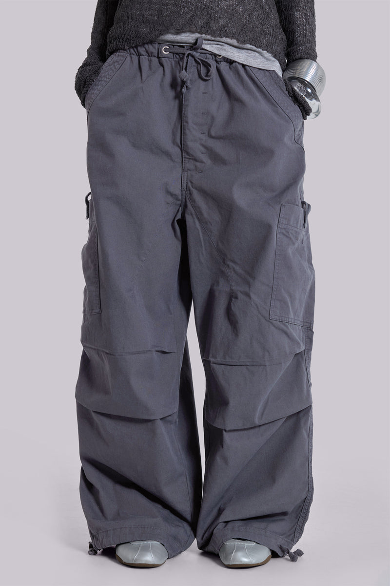Vintage Grey Parachute Cargo Pants