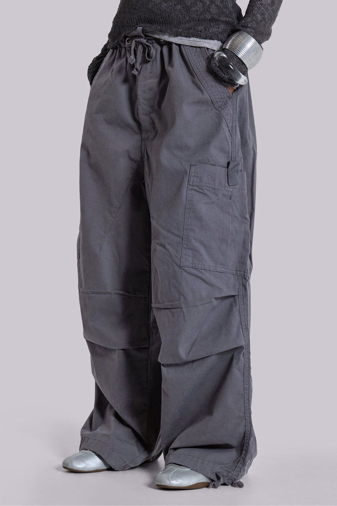 Vintage Grey Parachute Cargo Pants
