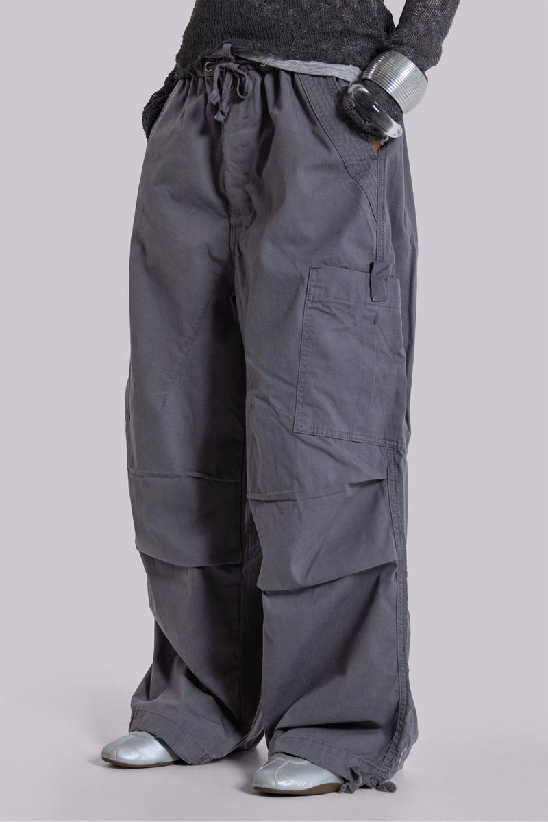 Vintage Grey Parachute Cargo Pants