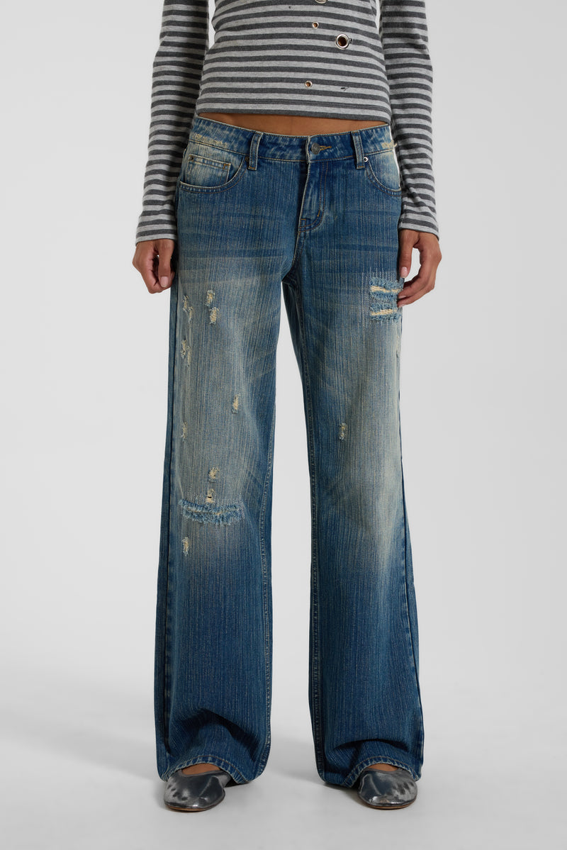 Hunter Loose Straight Leg Jeans in Blue Wash