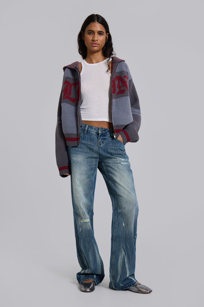 LDN Knitted Zip-Up Hoodie