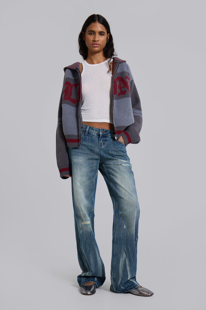 LDN Knitted Zip-Up Hoodie