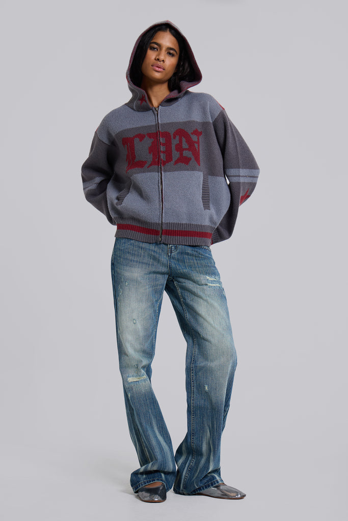 LDN Knitted Zip-Up Hoodie