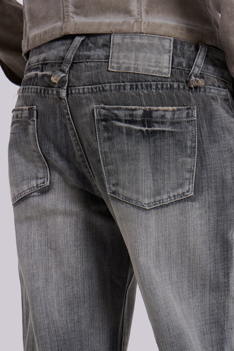 Hunter Loose Straight Leg Jeans in Grey Wash