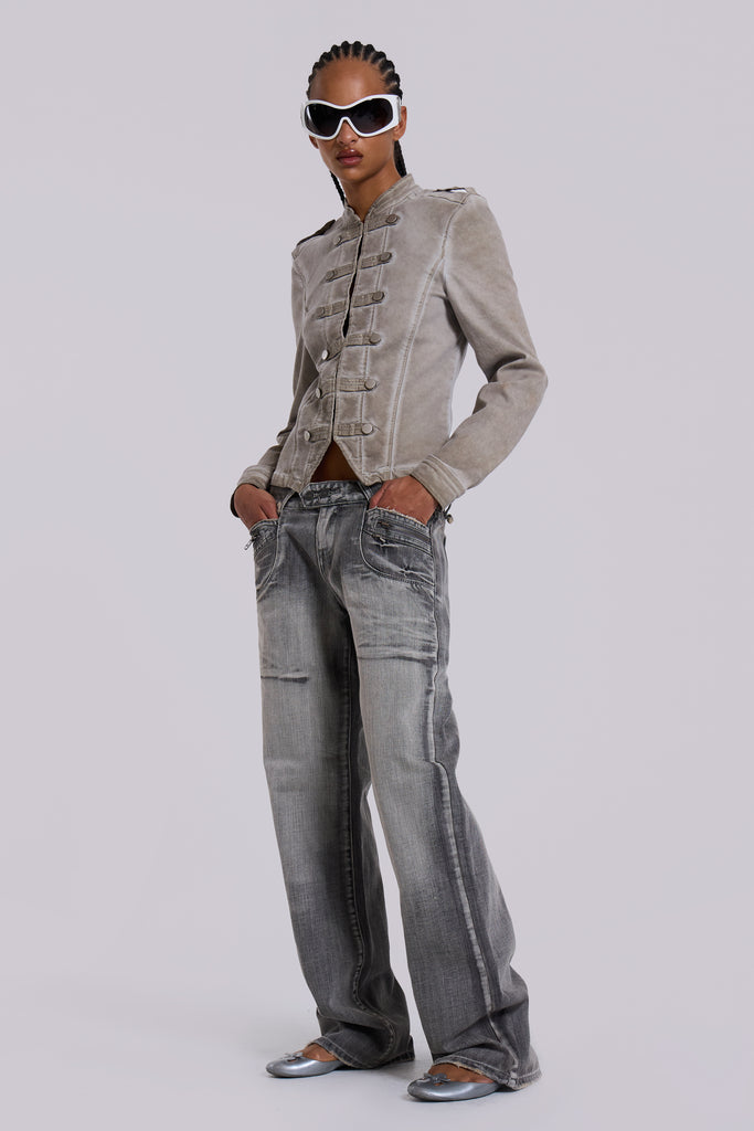 Hunter Loose Straight Leg Jeans in Grey Wash