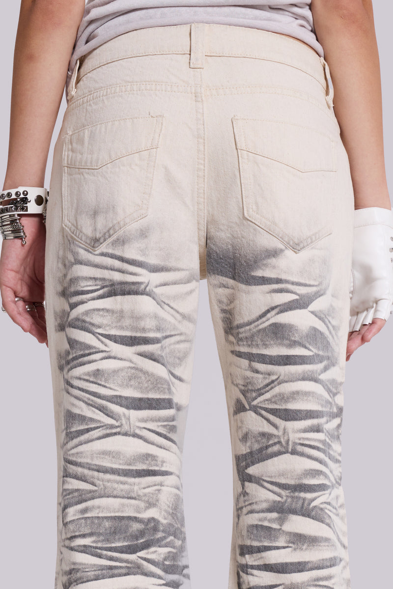 Arctic White Drift Flared Jeans