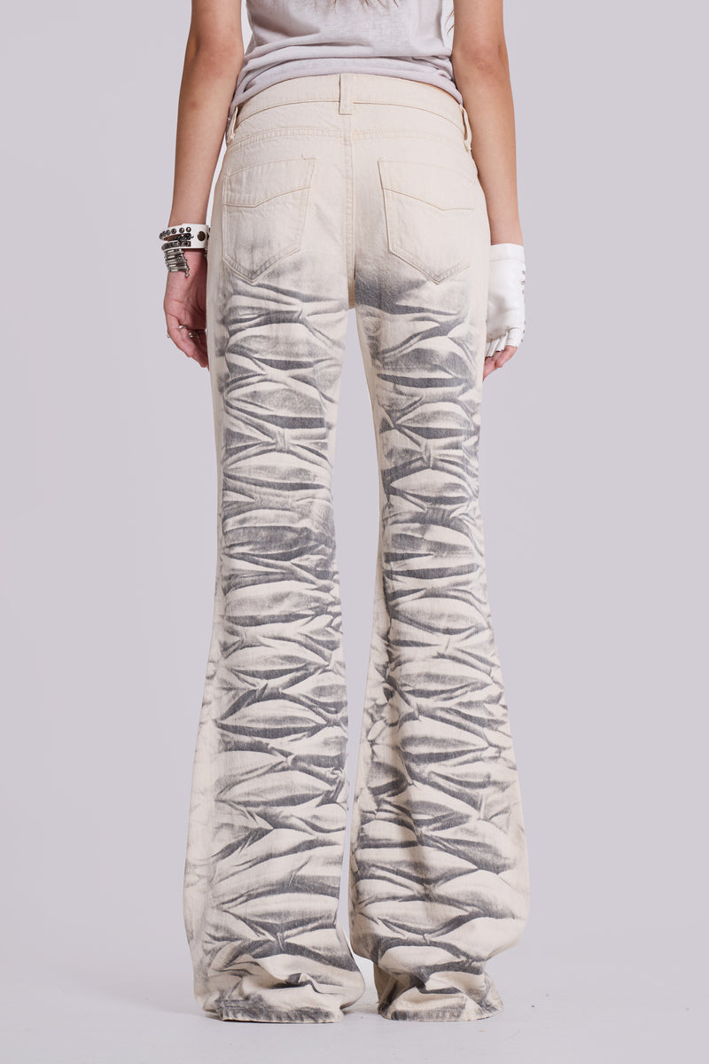 Arctic White Drift Flared Jeans | Jaded London