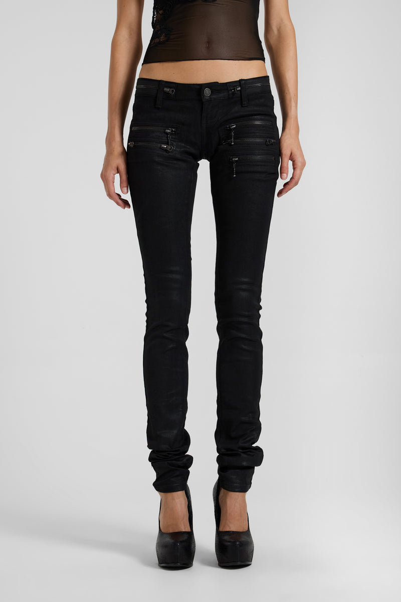 Ardor Coated Low Rise Skinny Jeans